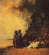 Eugene Fromentin Egyptian Women on the Edge of the Nile oil painting reproduction